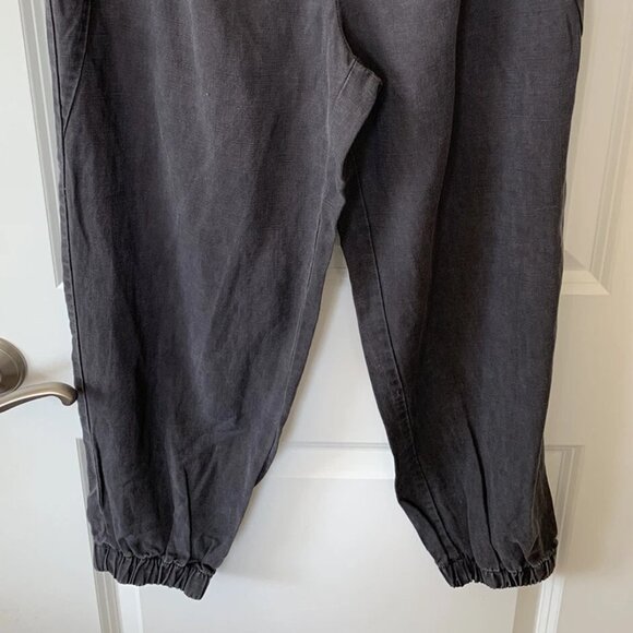 Pre-Loved Zara Premium Denim Collection Dark Grey Linen Joggers - Size L - Picture 6 of 6